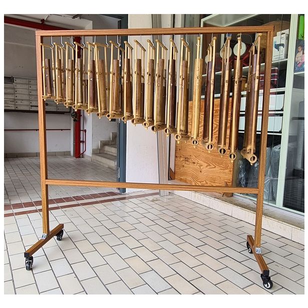 Aluminium Angklung TK Stand (18 notes) w/wheel (Laminate) 139cm x 137cm