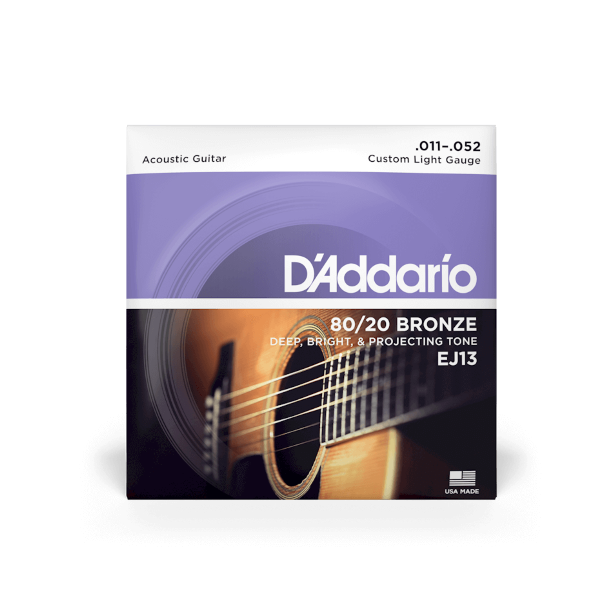 D' Addario Acoustic Guitar Strings Set Bronze Custom Light 11-52 EJ13