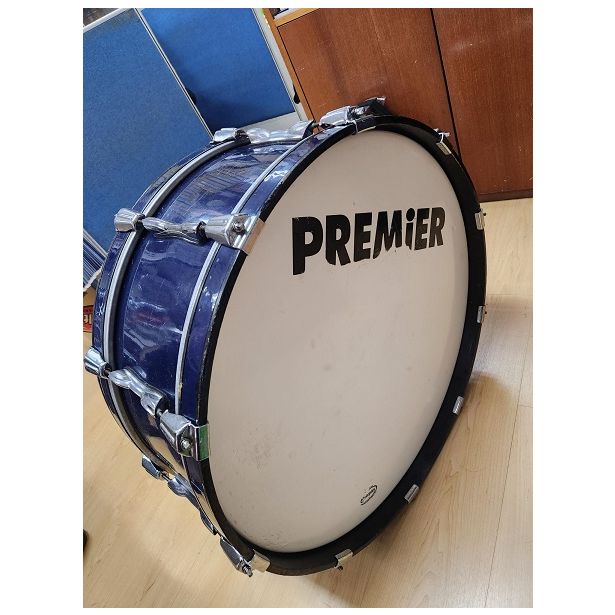 Used Premier Parade Marching Bass Drum 26 X 10 inch Blue