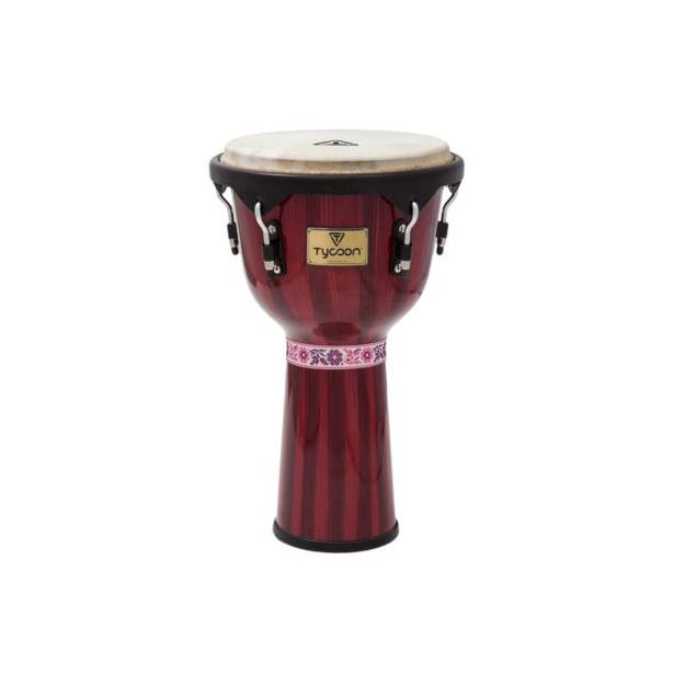 Tycoon Djembe 12 inch Artist Series Hand Painted Red TJ-72 B HP R