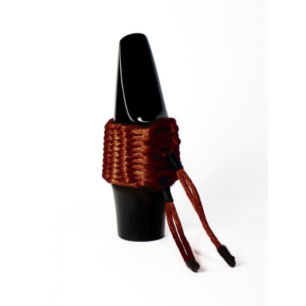 Bambu Hand Woven Alto Sax Ligature Burgundy AA02