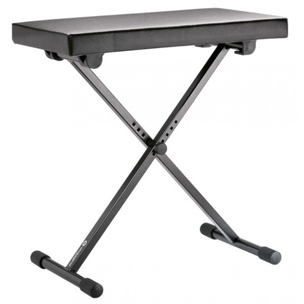 K&M Keyboard Bench - Black Leather 14065 (with bag 14068)
