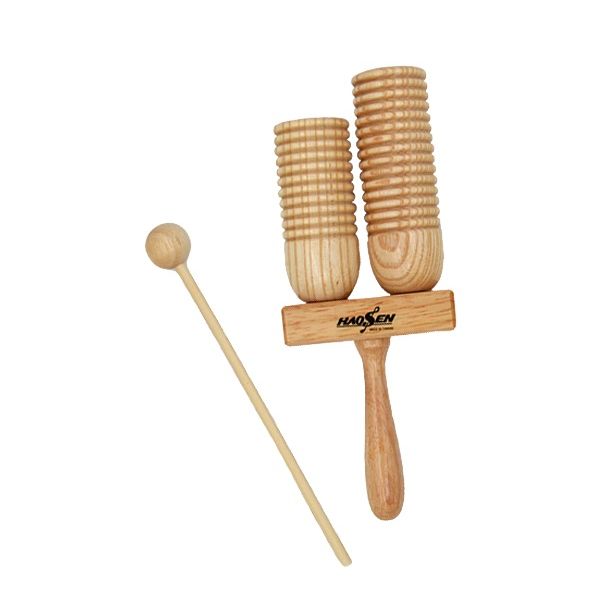 Hau Sheng Two Tone Agogo Wood Block w/Handle HW-200
