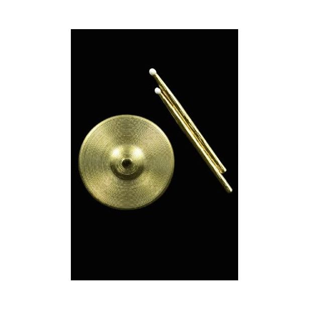 Cymbal and Drumsticks Combo Gold Pin FPP537/8G