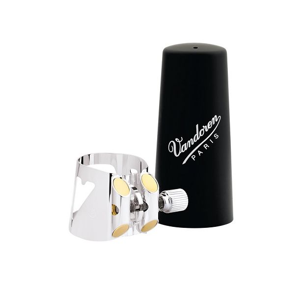 Vandoren Bass Clarinet Ligature Optimum Silver Plated w/Plastic Cap LC04P