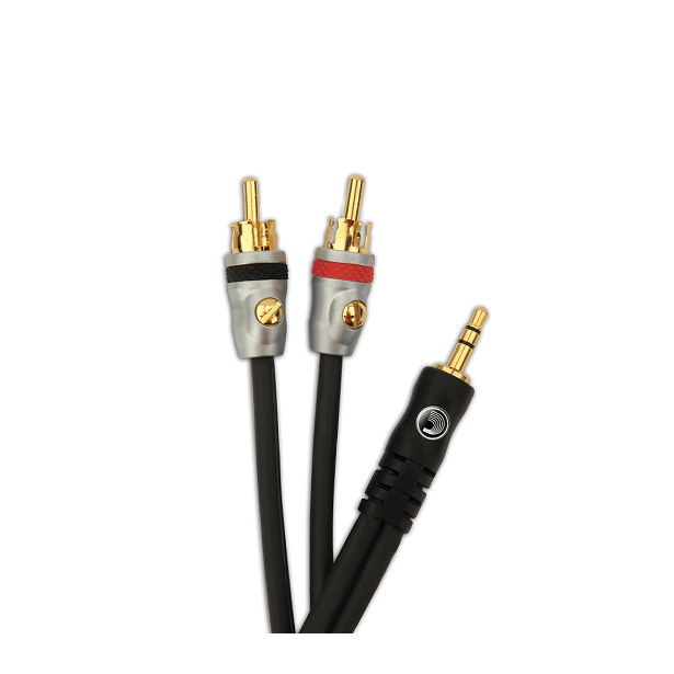 D'Addario Planet Waves Dual RCA to Stereo Mini Cable, 5 feet MP-05