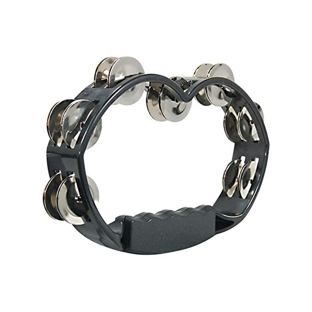 Tycoon Black Plastic Hand-Held Tambourine With Brass Jingles TBH-B BB