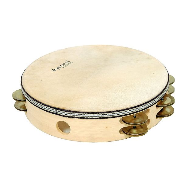 Tycoon Double Row Headed Wooden Tambourine With Brass Jingles TBWH-D BB