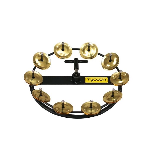 Tycoon Large Hi-Hat Tambourine - 10 Pair Brass Jingles TBHH-10 B